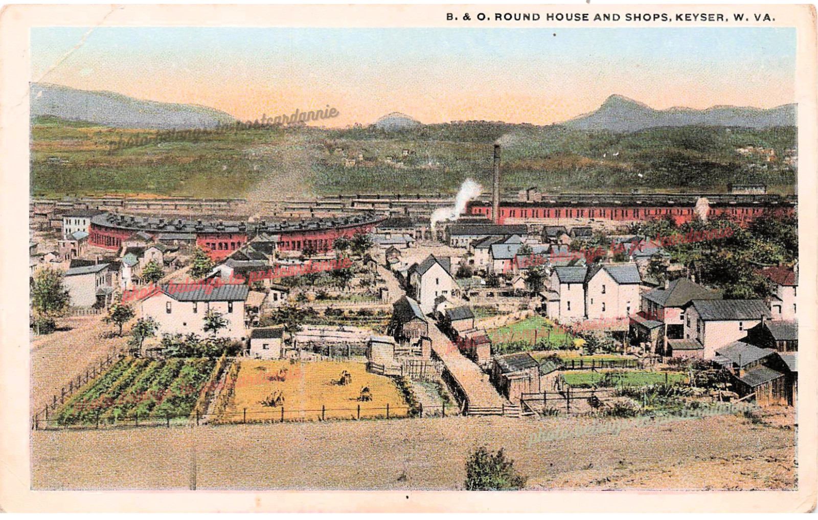 Keyser WV West Virginia Train Railroad Depot Station roundhouse Vtg Postcard G39 Keyser WV West Virginia Train Railroad Depot Station roundhouse Vtg Postcard G39
