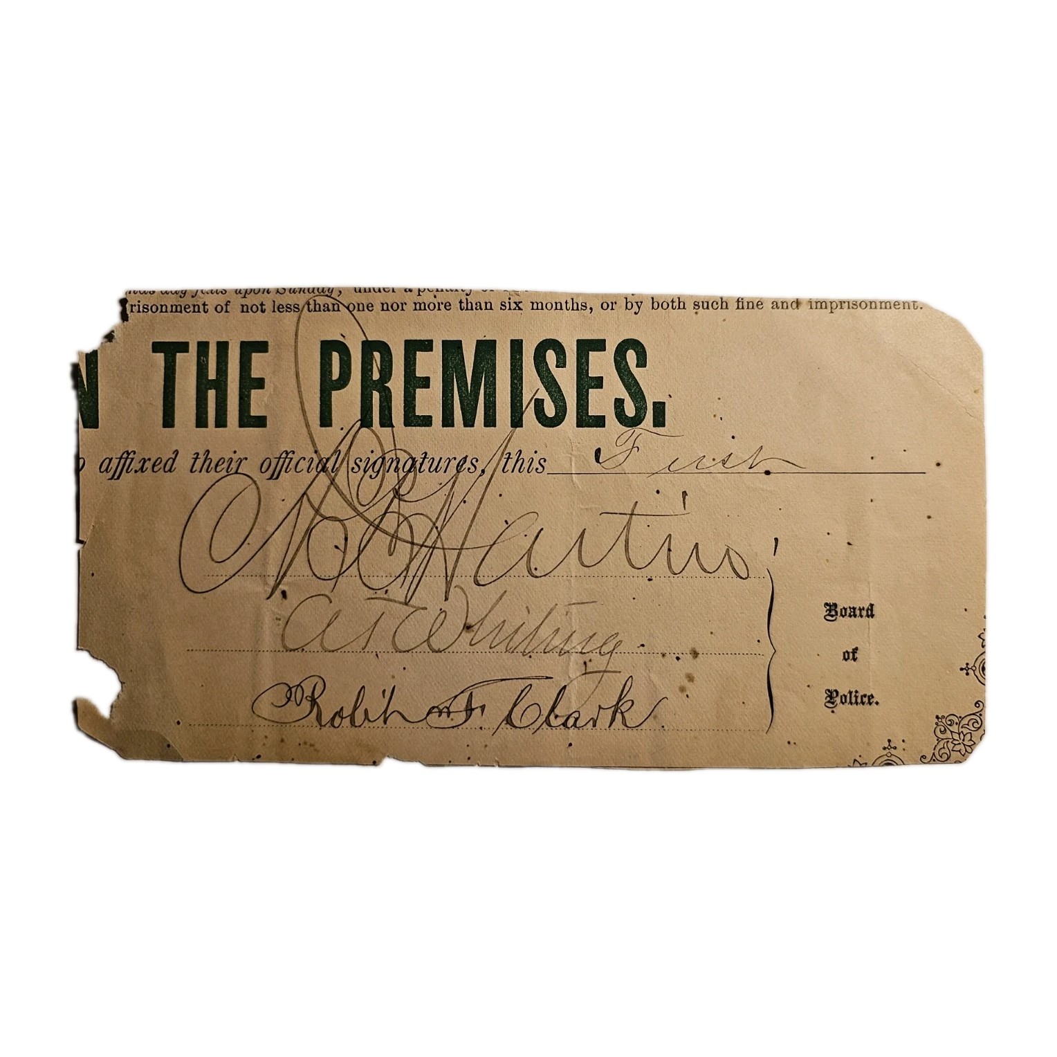 1895 Boston Liquor License Signed Augustus P Martin Mayor Civil War Gettysburg 1895 Boston Liquor License Signed Augustus P Martin Mayor Civil War Gettysburg