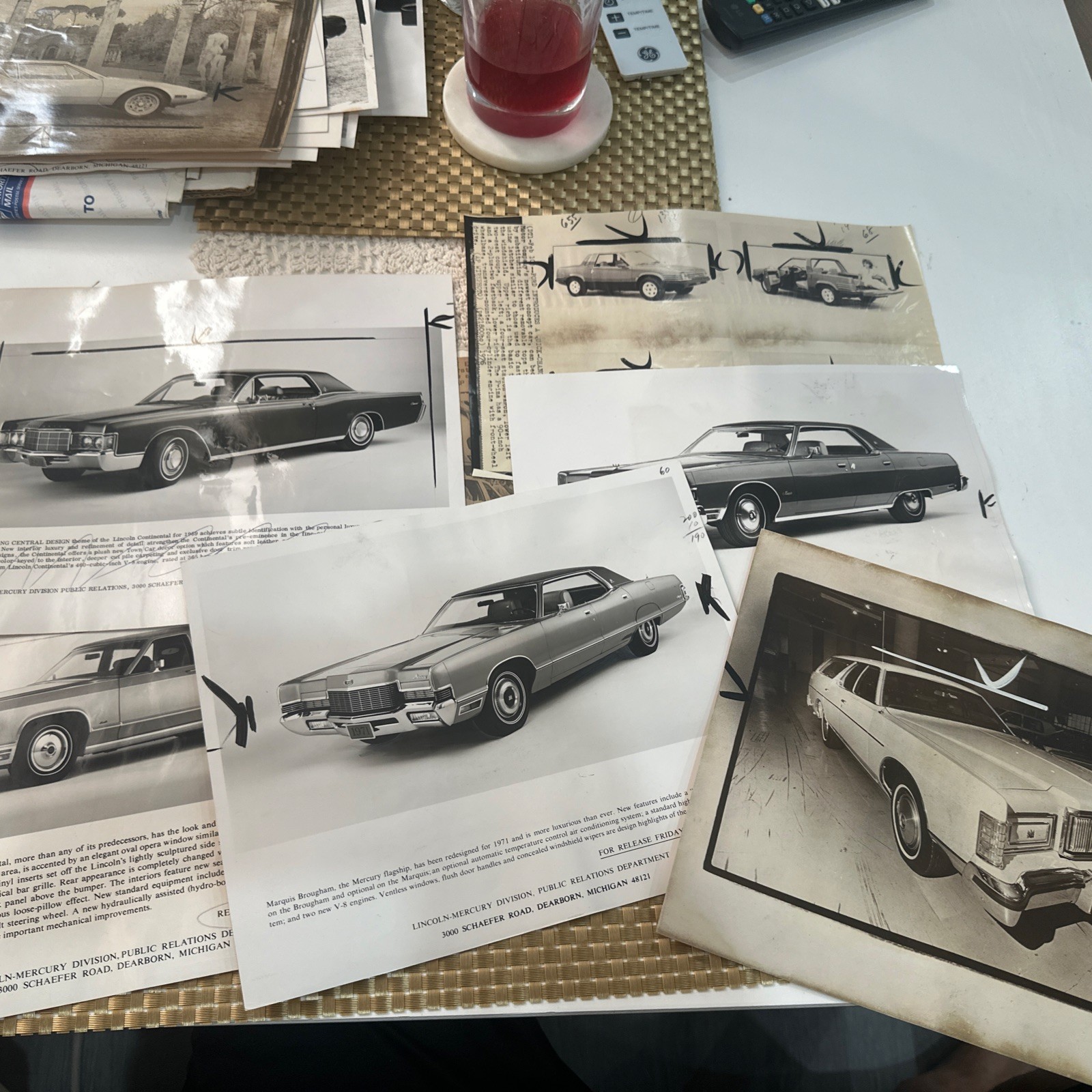 Sellers Lot Of VTG Lincoln Mercury Continental Mark 111 B&W Press Release Photo Sellers Lot Of VTG Lincoln Mercury Continental Mark 111 B&W Press Release Photo