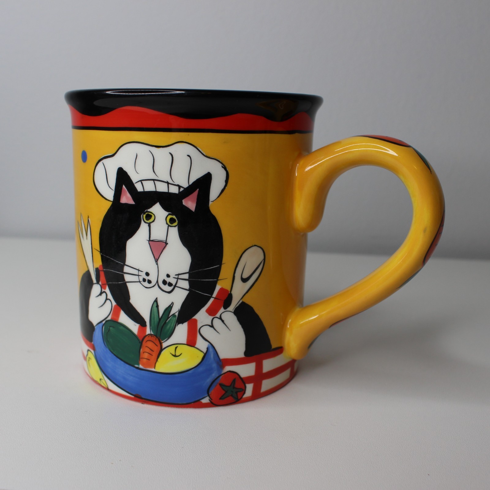 Catzilla Candace Reiter Vintage Cat Chef Hat Cooking Cup Mug Hand Painted RARE Catzilla Candace Reiter Vintage Cat Chef Hat Cooking Cup Mug Hand Painted RARE