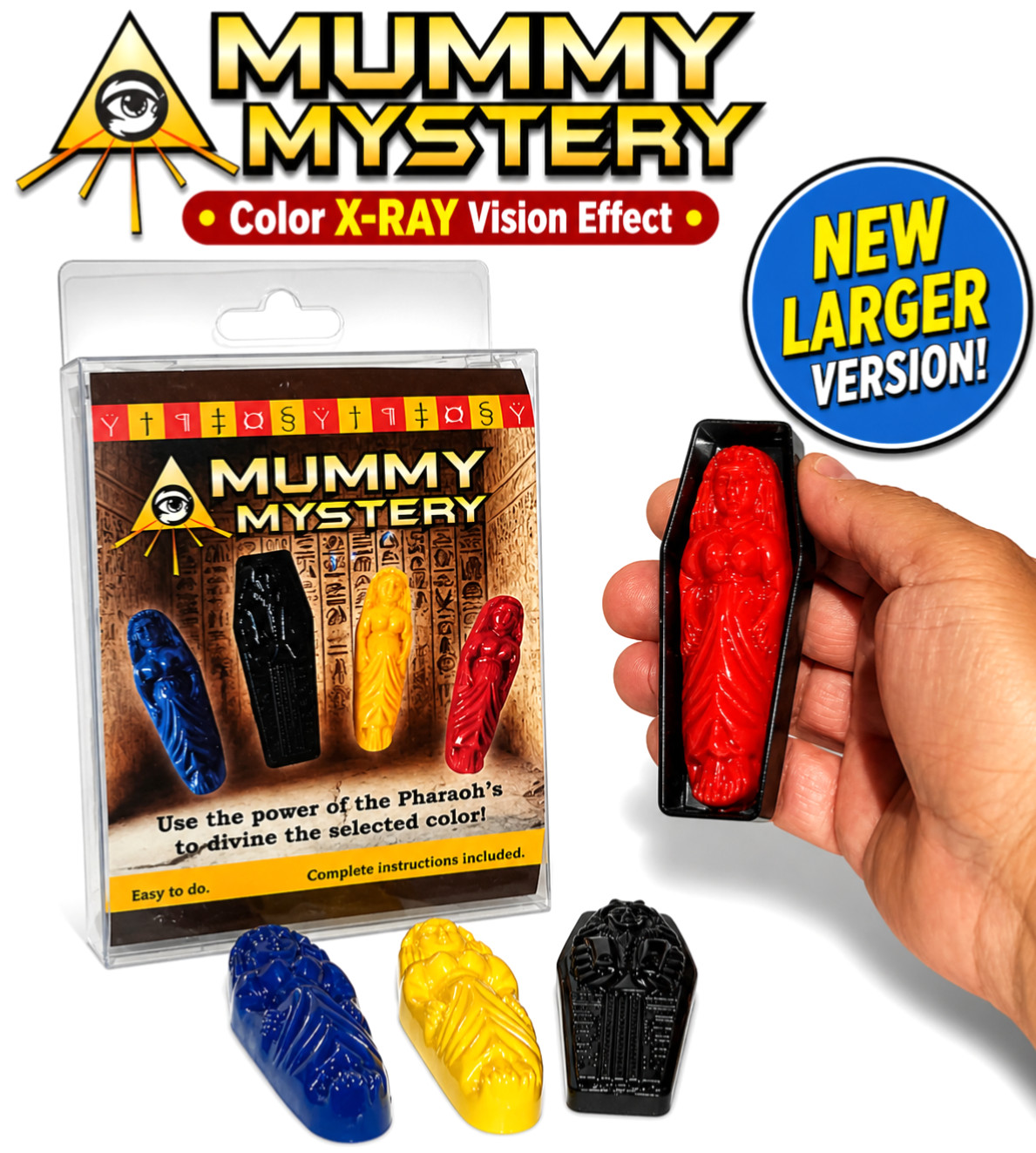 Deluxe MUMMY MYSTERY X-Ray Color Vision Magic Trick Close Up Coffin Box Large Deluxe MUMMY MYSTERY X-Ray Color Vision Magic Trick Close Up Coffin Box Large