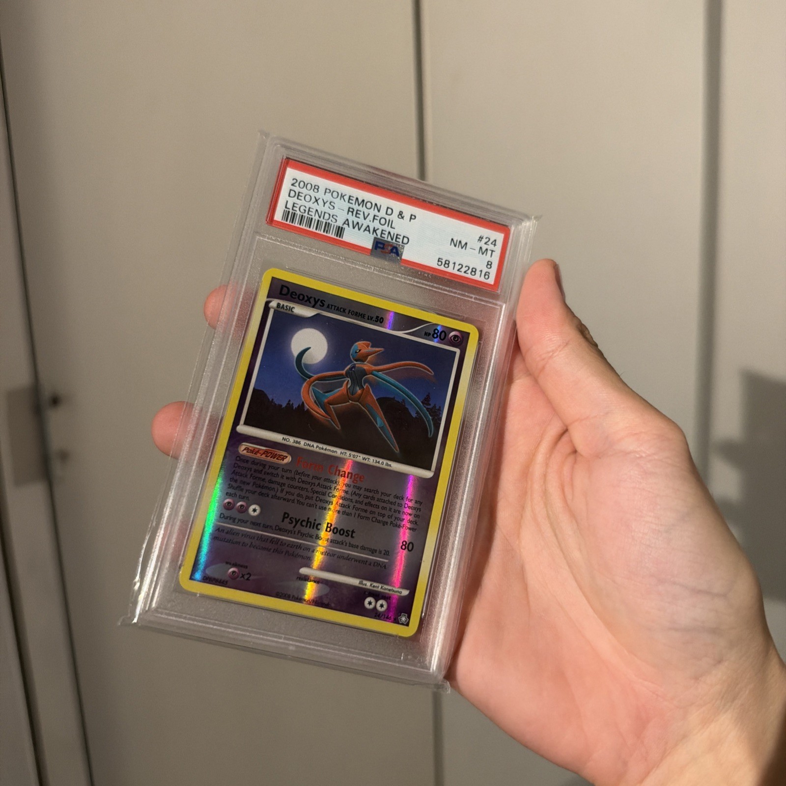PSA 8 Deoxys 24/146 D & P Legends Awakened Reverse Holo Pokemon Card LOW POP 17 PSA 8 Deoxys 24/146 D & P Legends Awakened Reverse Holo Pokemon Card LOW POP 17
