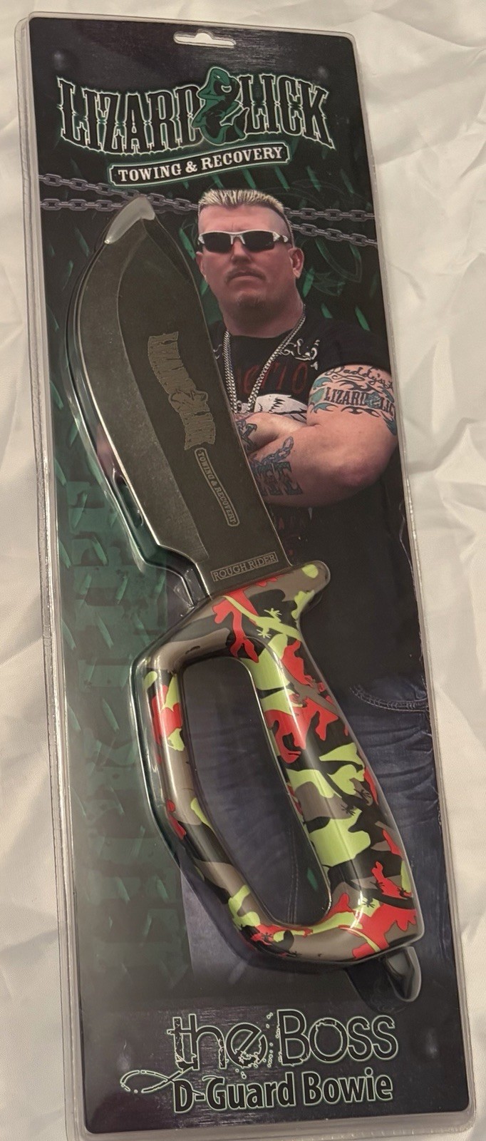 Lizard Lick Towing & Recovery The Boss D-Guard Bowie Knife Black Blade Sheath Lizard Lick Towing & Recovery The Boss D-Guard Bowie Knife Black Blade Sheath