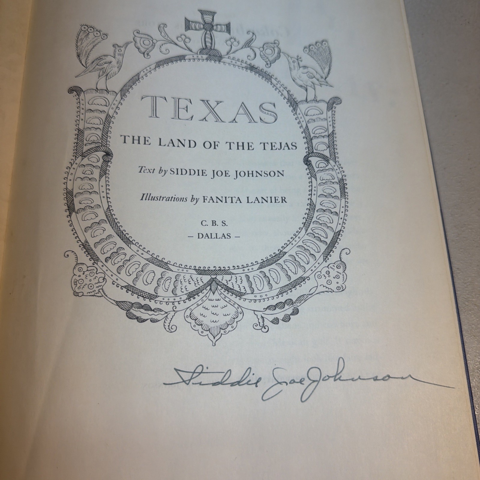 Texas Land of the Tejas - 1943 1st Ed Siddie Joe Johnson Fanita Lanier - SIGNED Texas Land of the Tejas - 1943 1st Ed Siddie Joe Johnson Fanita Lanier - SIGNED