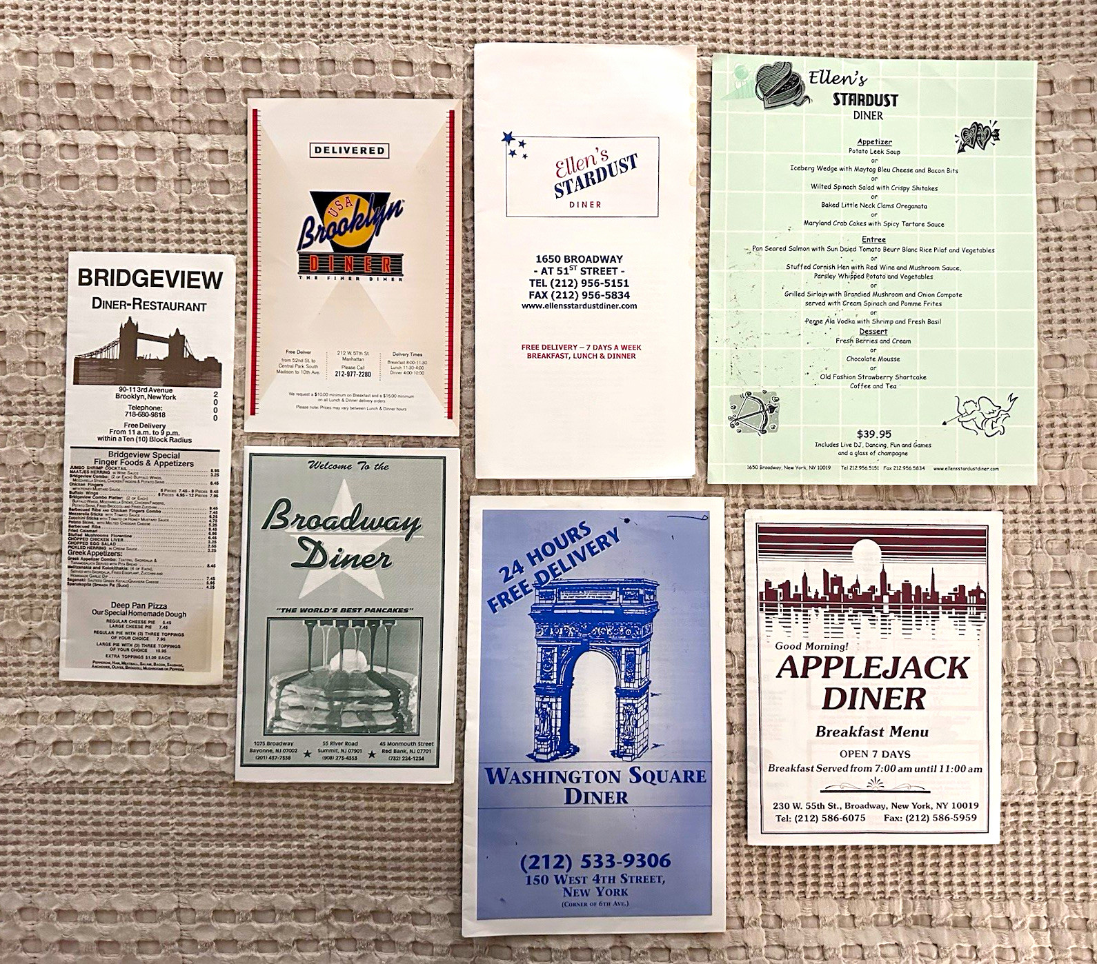Vintage Manhattan & Brooklyn Diner Menus Ephemera Lot (6) Stardust & Vintage Manhattan & Brooklyn Diner Menus Ephemera Lot (6) Stardust &