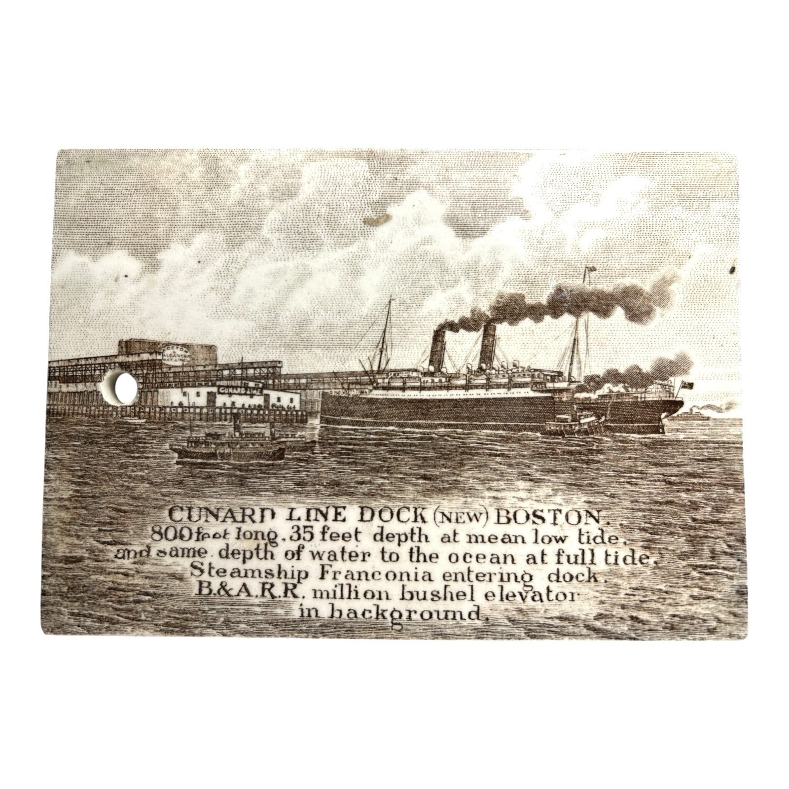 Antique Wedgwood 1912 Calendar Advertising Tile Cunard Line Boston Antique Wedgwood 1912 Calendar Advertising Tile Cunard Line Boston