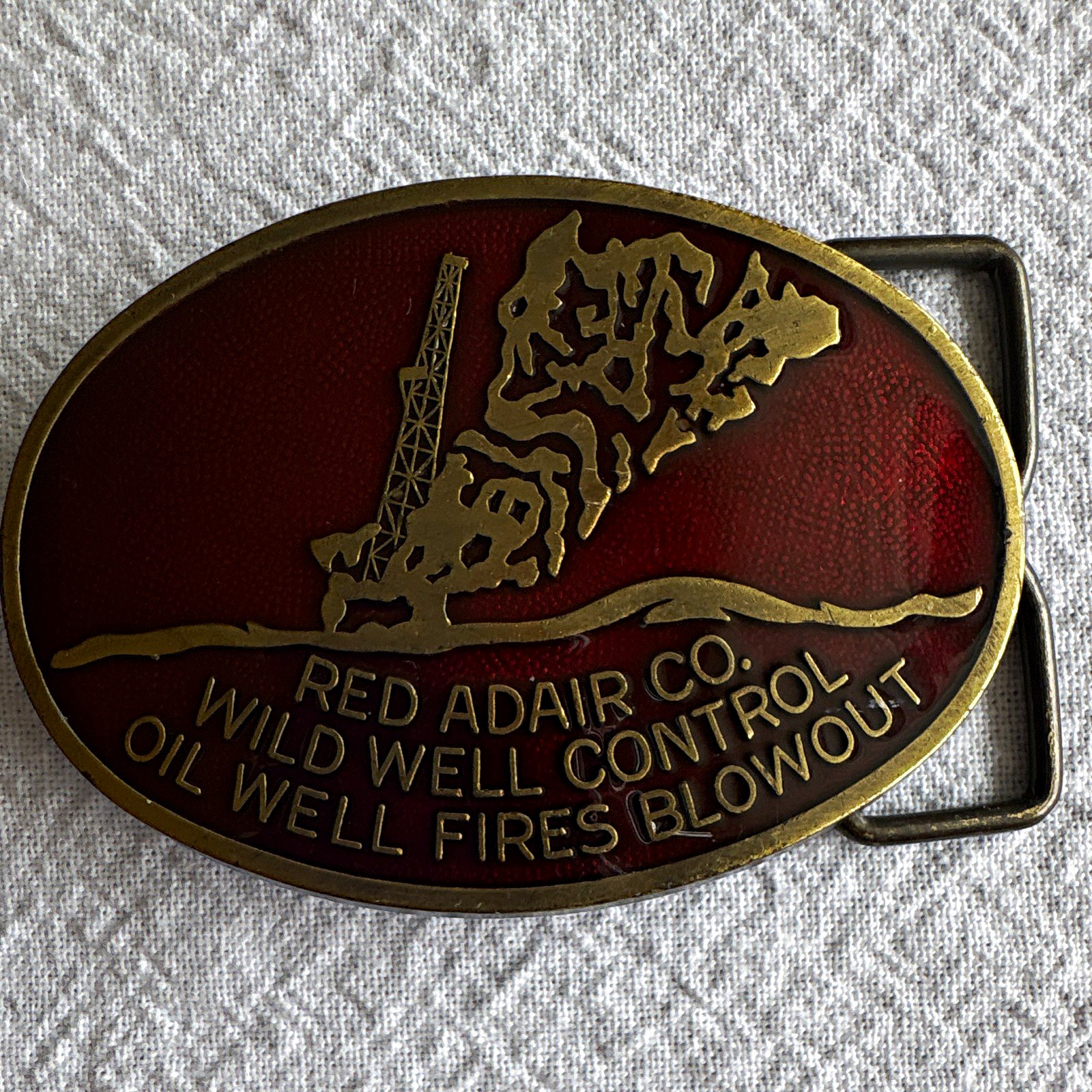 Vintage 1970s Red Adair Wild Well Control RJ Roberts Oilfield Gas Fires Buckle Vintage 1970s Red Adair Wild Well Control RJ Roberts Oilfield Gas Fires Buckle