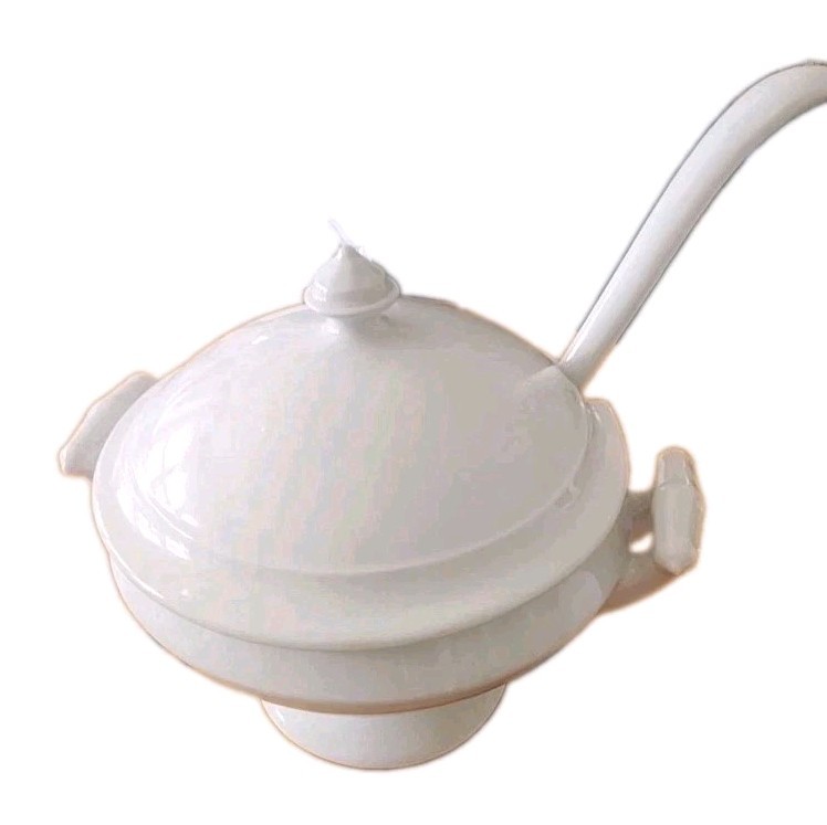 Antique J & G Meakin Ironstone China Covered Tureen& Laddle 12" England Antique J & G Meakin Ironstone China Covered Tureen& Laddle 12" England