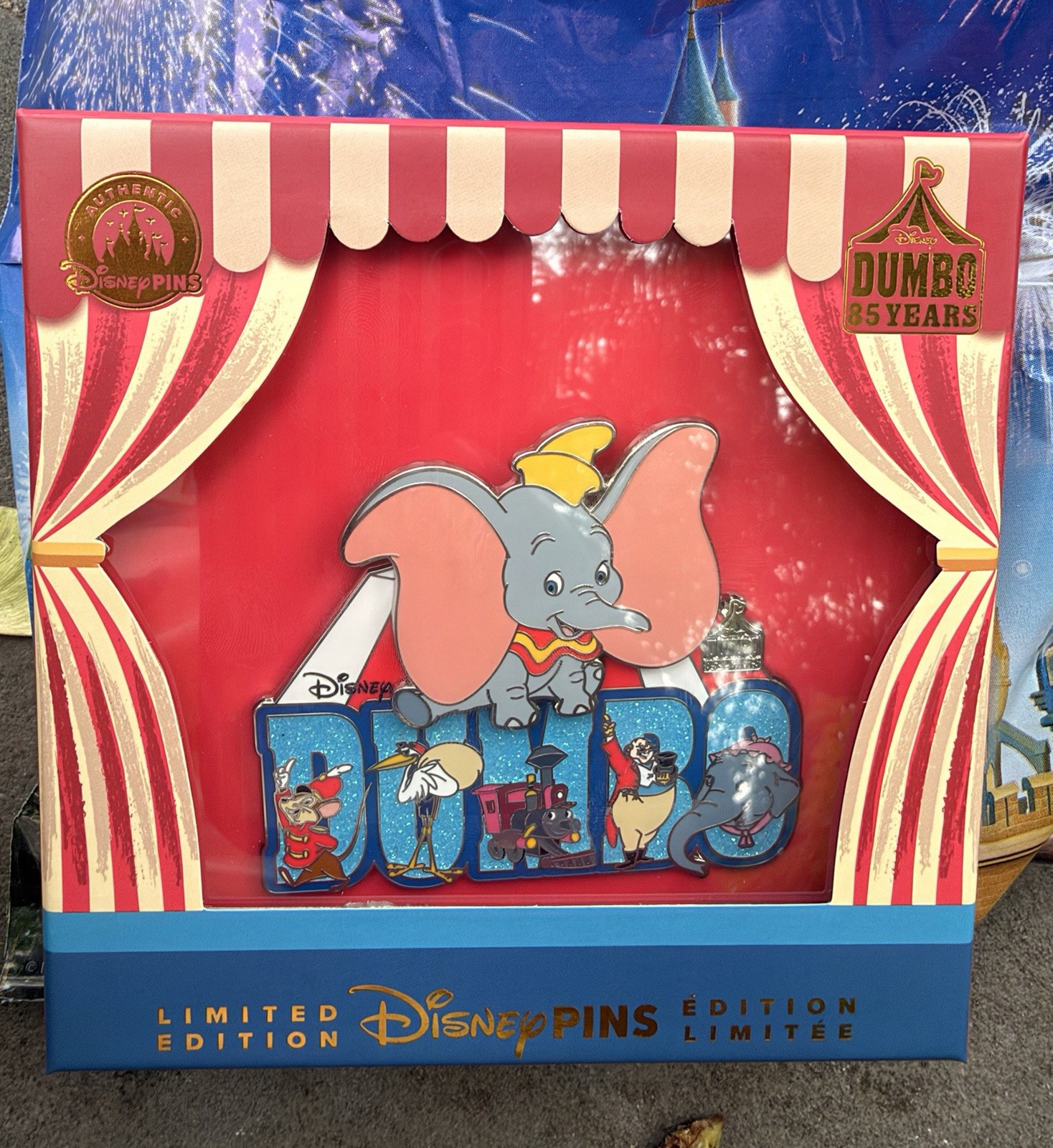 PRESALE Disney WDW Dumbo 85th Anniversary Mini Jumbo Pin LE 4000 Pin-on-Pin 2026 PRESALE Disney WDW Dumbo 85th Anniversary Mini Jumbo Pin LE 4000 Pin-on-Pin 2026