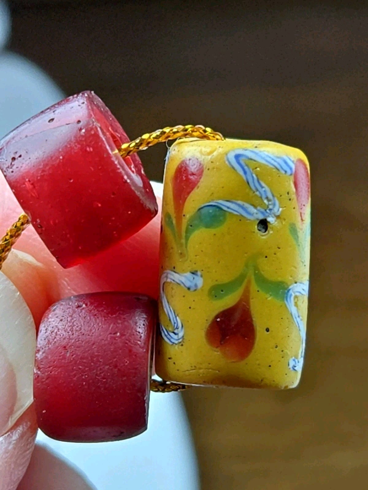 Fancy Rare Floral Antique Venetian Glass Trade Bead African BEADS Fancy Rare Floral Antique Venetian Glass Trade Bead African BEADS