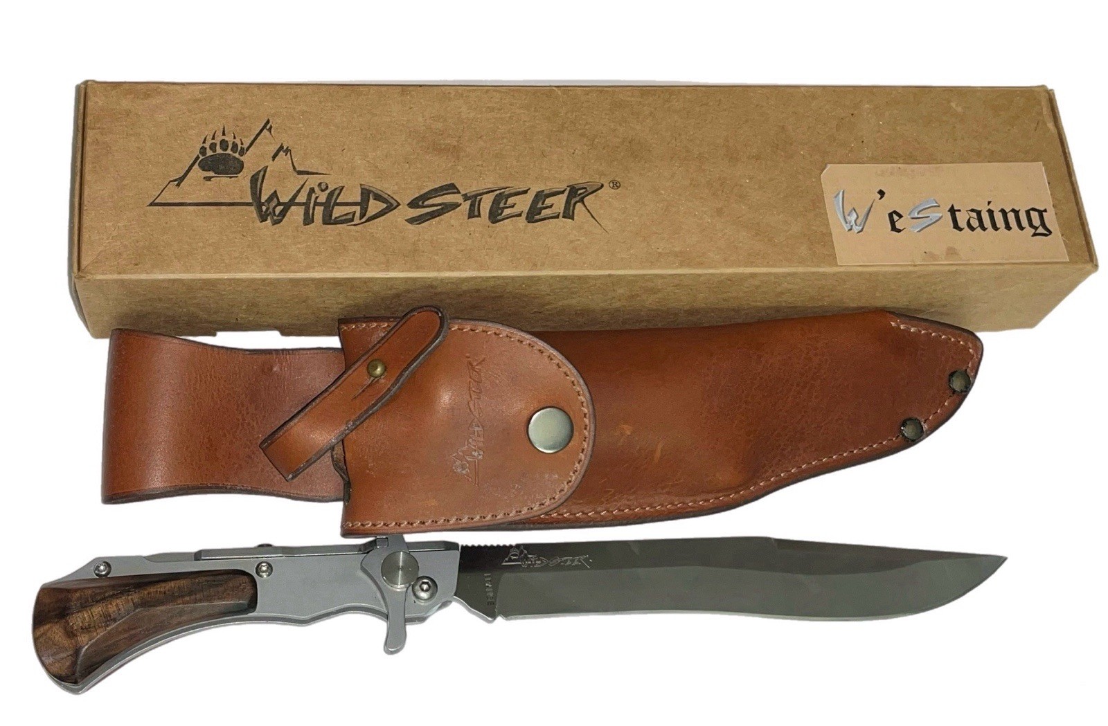 Scarce BIG Wildsteer W’eStaing Folding Hunting Knife Made In France. Wild Steer Scarce BIG Wildsteer W’eStaing Folding Hunting Knife Made In France. Wild Steer