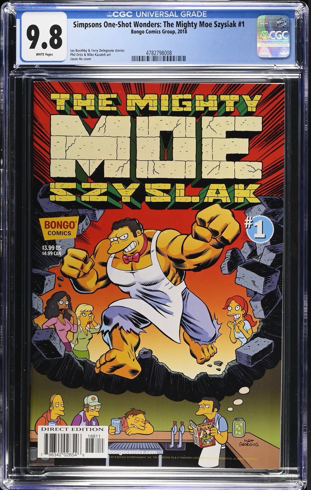 Simpsons One Shot Wonders The Mighty Moe Szyslak 1 Cgc 9.8 Bongo 2018