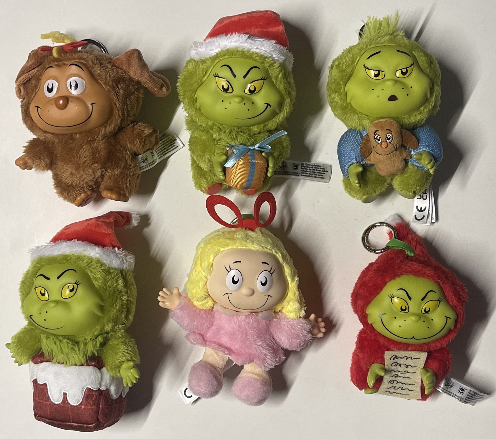 The Grinch Grouchy Greetings Vinyl Plush Keychain Set of 6 Grinch Max Cindy Lou