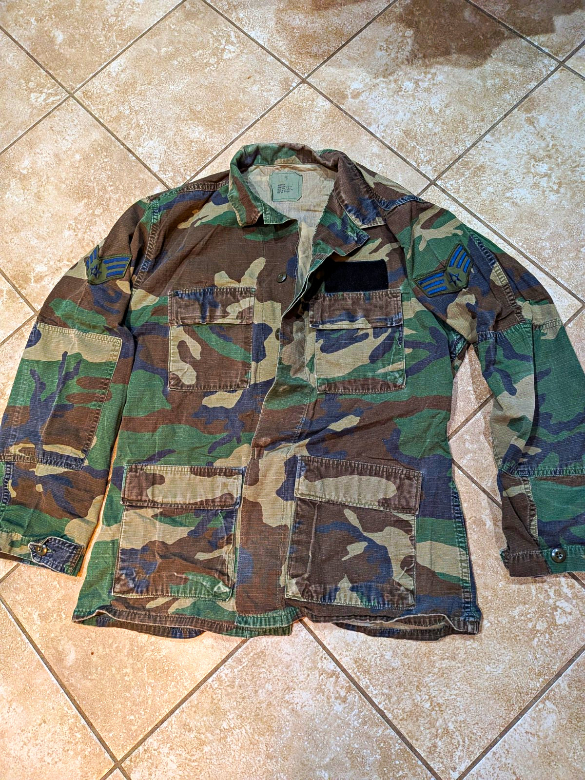 Vintage 1991 USAF 100% Cotton Ripstop Woodland Camo BDU Coat – Medium Long Vintage 1991 USAF 100% Cotton Ripstop Woodland Camo BDU Coat – Medium Long
