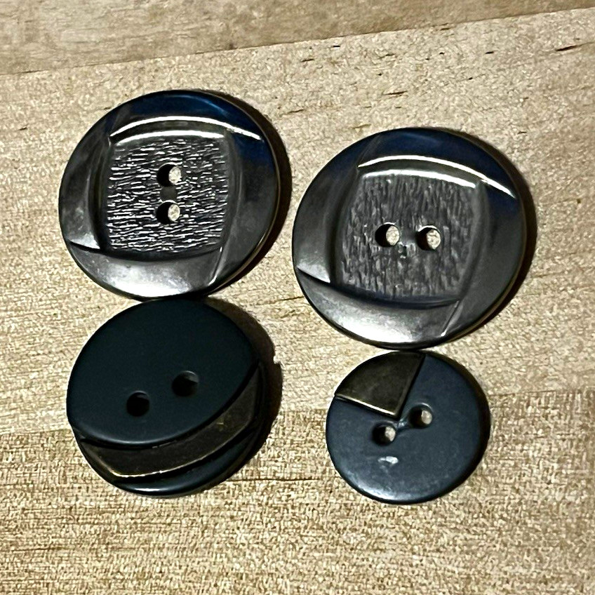 4x Vintage Art Deco Metal Sewing Buttons Geometric Craft Replacement Set 4x Vintage Art Deco Metal Sewing Buttons Geometric Craft Replacement Set