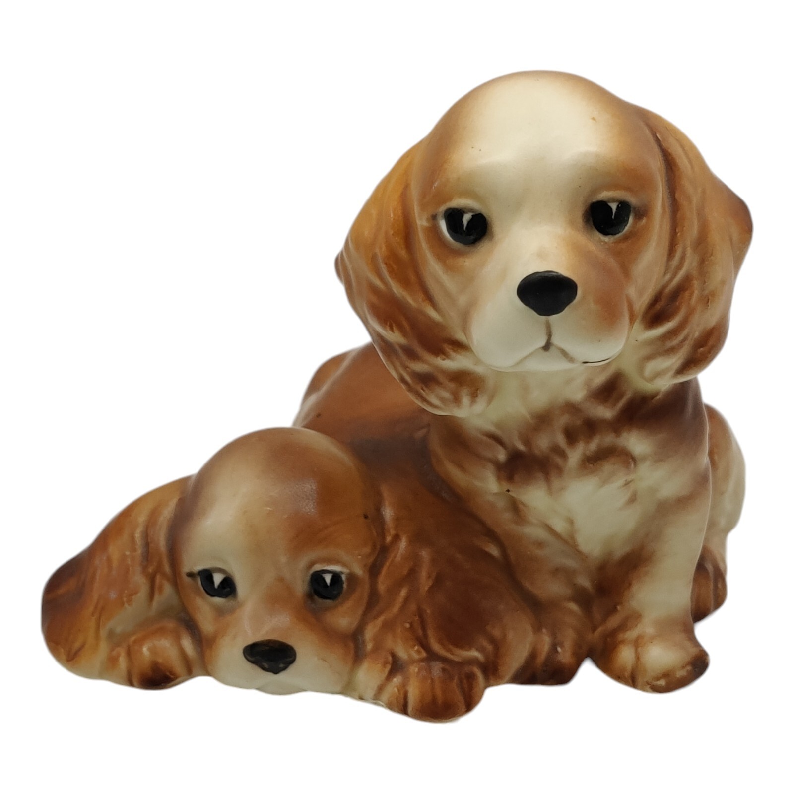 Vintage Shafford Japan Pair Cocker Cavalier King Charles Spaniels Dog Figurine