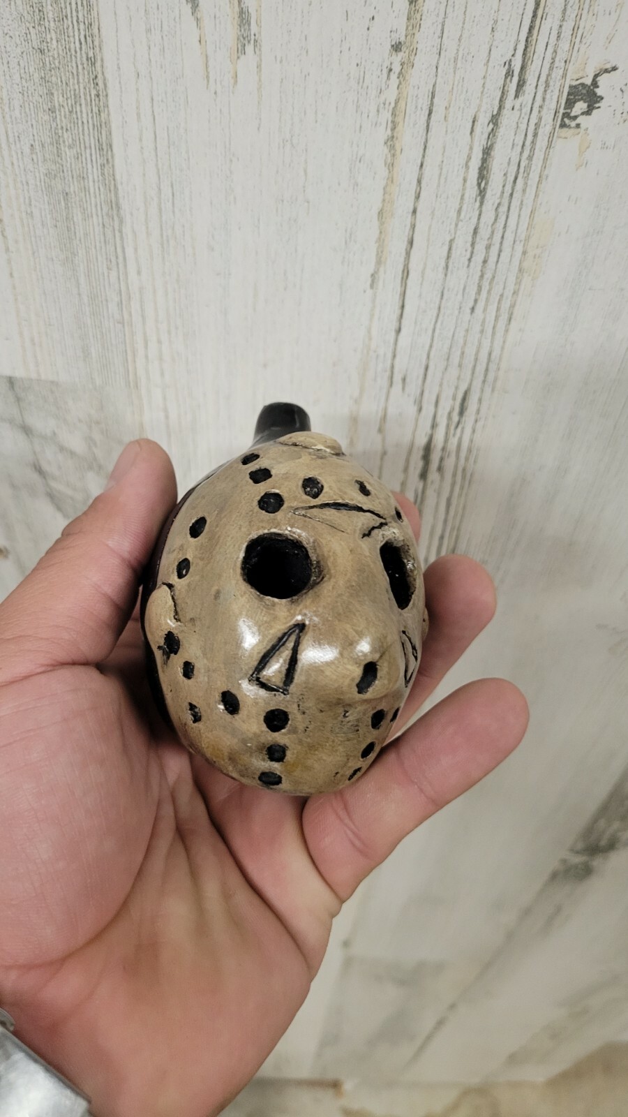 Jason Mask, Friday The 13th, Aztec Dead Whistle, Hand Crafted, Loud Scream.