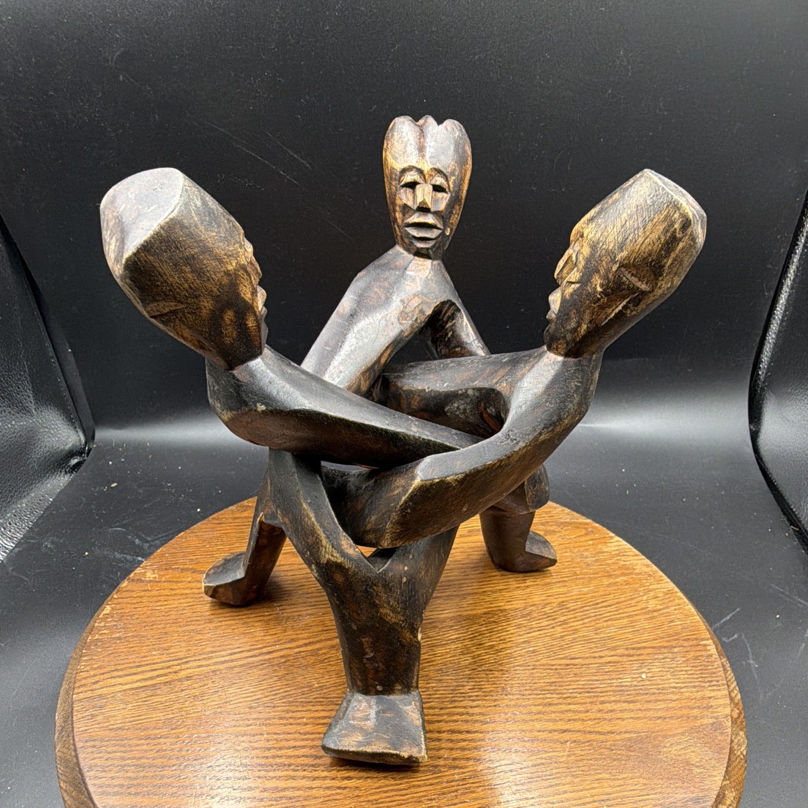Vintage Hand-Carved Wood Sculpture- West African tribal art Vintage Hand-Carved Wood Sculpture- West African tribal art