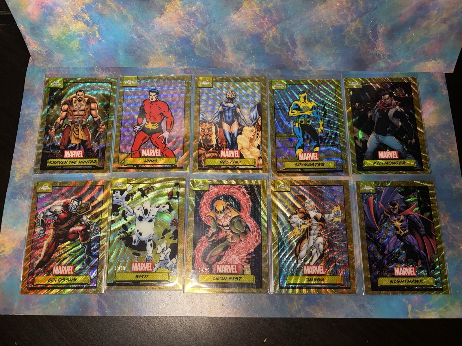 2024 Topps Chrome Marvel Gold Wave /50 Refractor Lot (10) 2024 Topps Chrome Marvel Gold Wave /50 Refractor Lot (10)