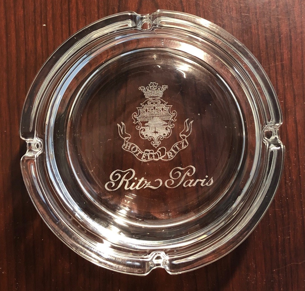 Hotel Paris Ritz Glass Ashtray France Hotel Paris Ritz Glass Ashtray France