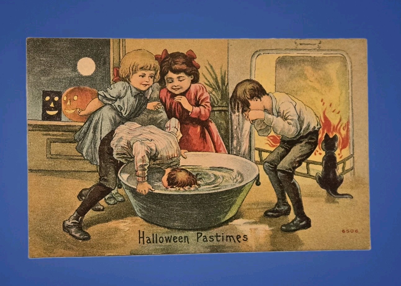 Vintage Halloween Postcard Popular Series No. 6506 "Halloween Pastimes" 1911