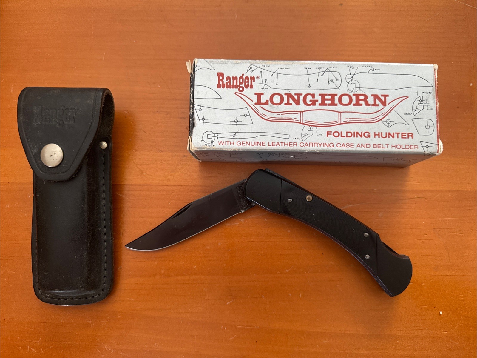 Ranger Longhorn LB-125 Black Folding Hunter Lockback Knife With Registration Ranger Longhorn LB-125 Black Folding Hunter Lockback Knife With Registration