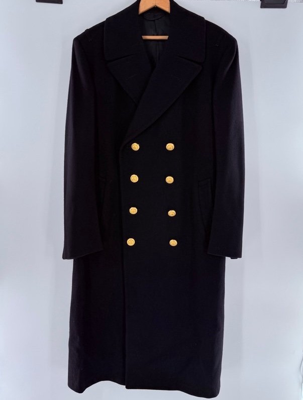 BLACK WOOL Full Length US Navy Officer Military Mens 41R BRIDGE COAT BLACK WOOL Full Length US Navy Officer Military Mens 41R BRIDGE COAT