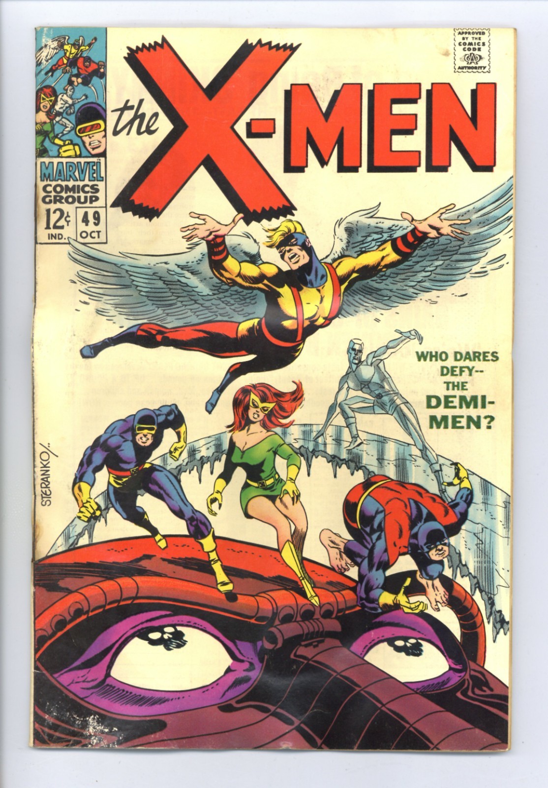 X-MEN 49 (GVG) 1st POLARIS (Lorna Dane) + Mesmero STERANKO cvr 1968 Marvel n440 X-MEN 49 (GVG) 1st POLARIS (Lorna Dane) + Mesmero STERANKO cvr 1968 Marvel n440