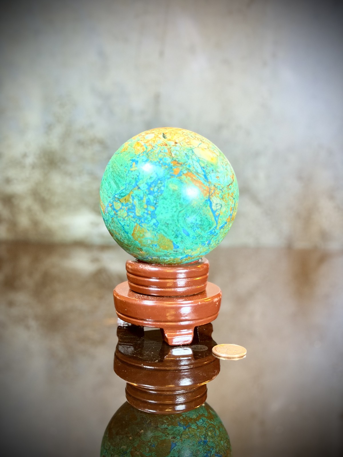 Chrysocolla Malachite Sphere