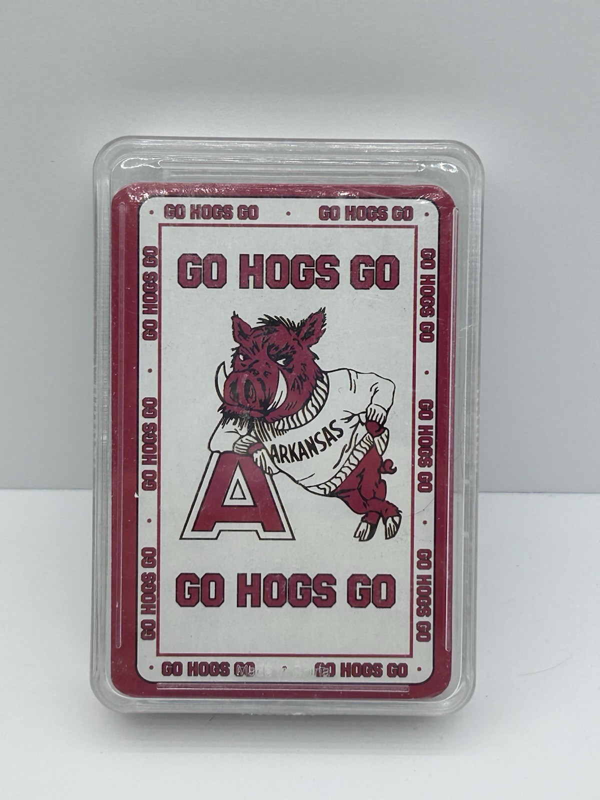 Vintage University Of Arkansas Razorbacks Playing Cards New Sealed Case 