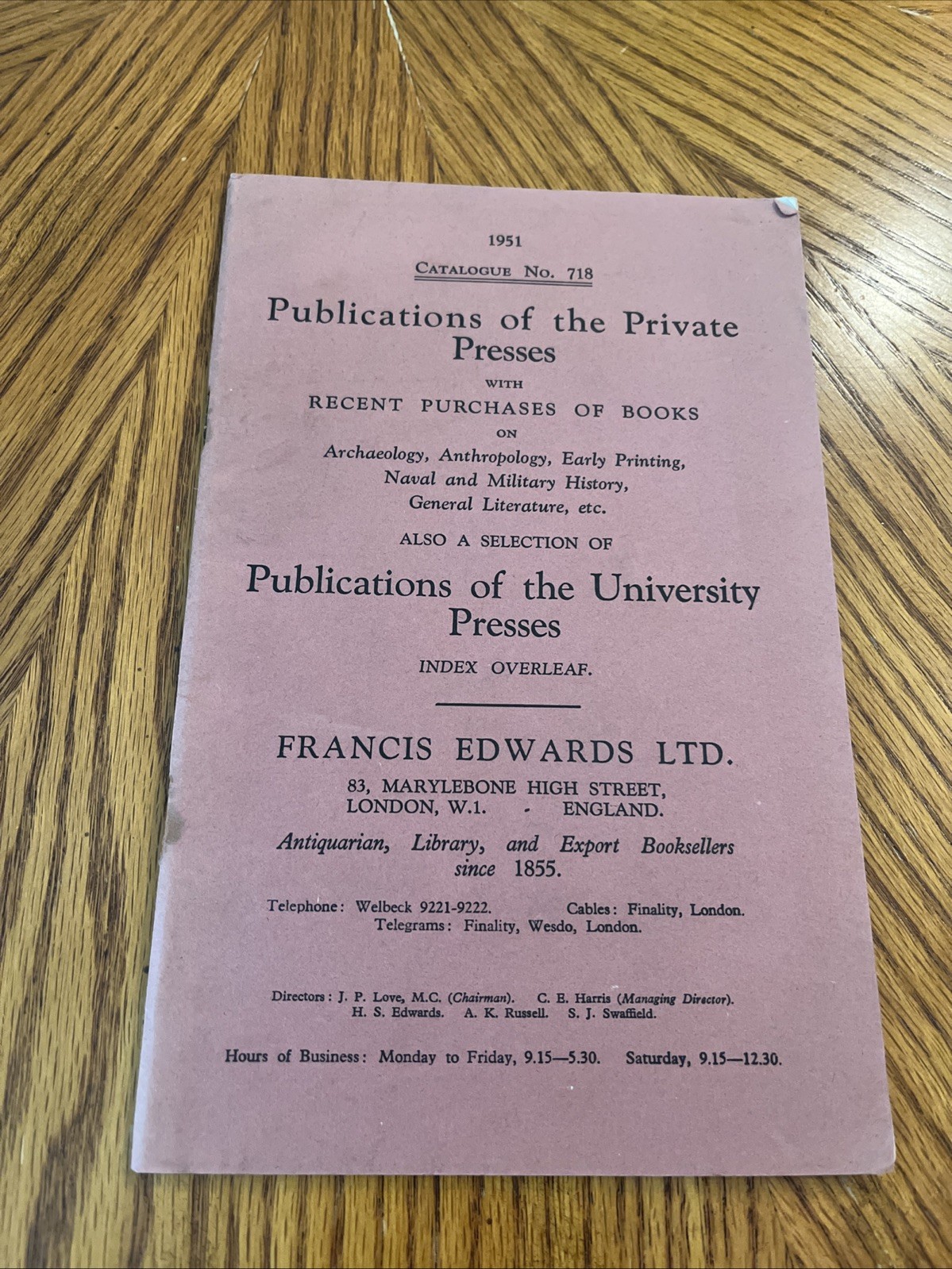 Publications of the Private Presses 1951 University Presses Francis Edwards Publications of the Private Presses 1951 University Presses Francis Edwards