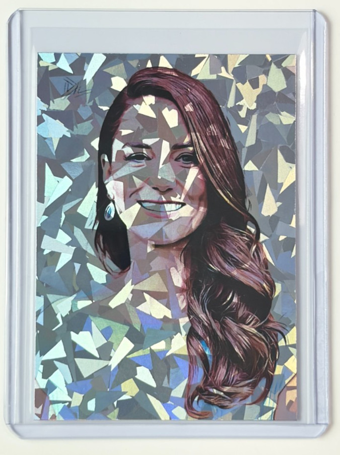 Kate Middleton Limited Edition Artist Signed  “Royal Family” Refractor Card 1/1