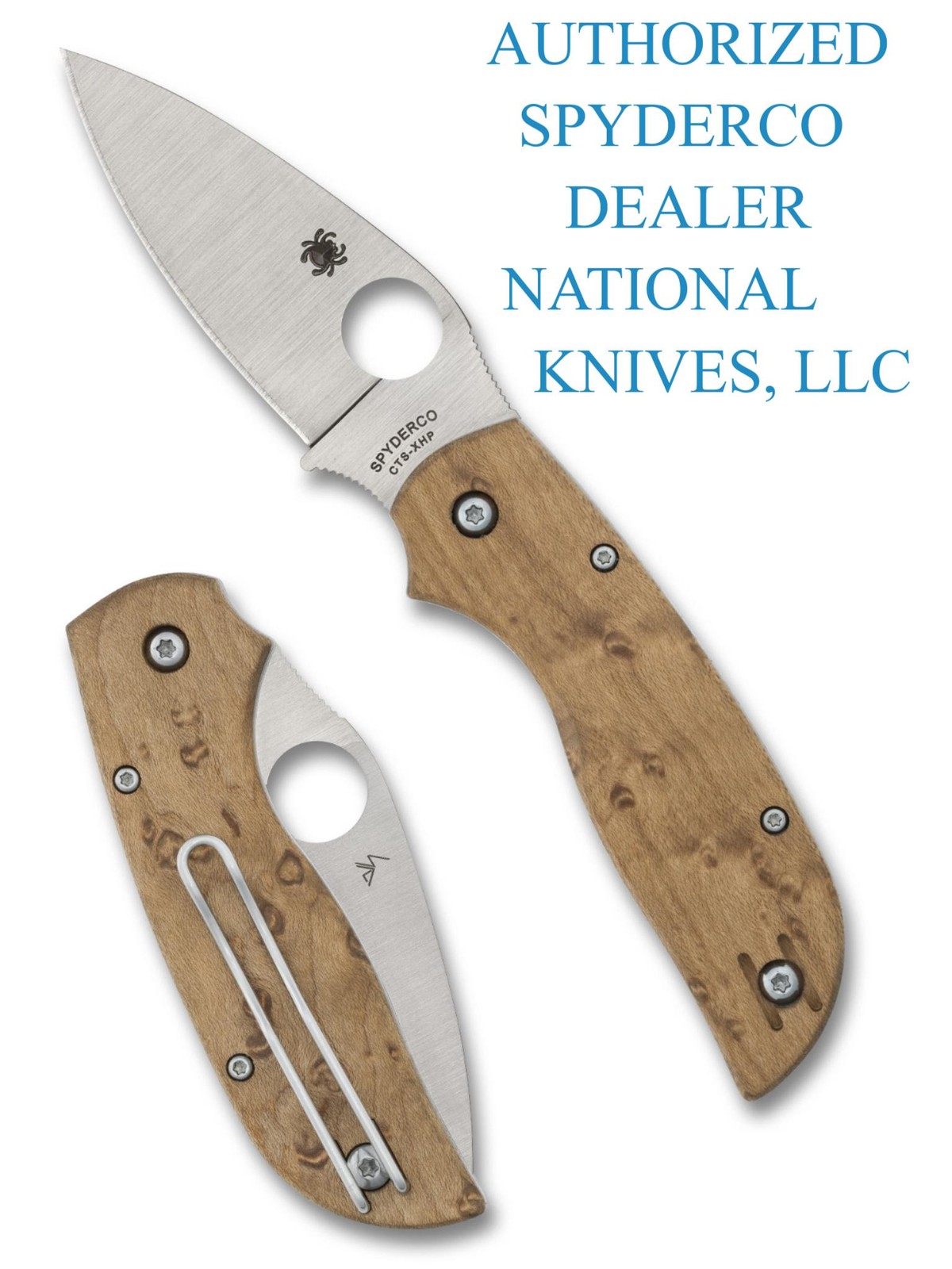 Spyderco Chaparral Slipit Knife C152NLWDP PlainEdge CTS XHP Blade Birdseye Maple Spyderco Chaparral Slipit Knife C152NLWDP PlainEdge CTS XHP Blade Birdseye Maple