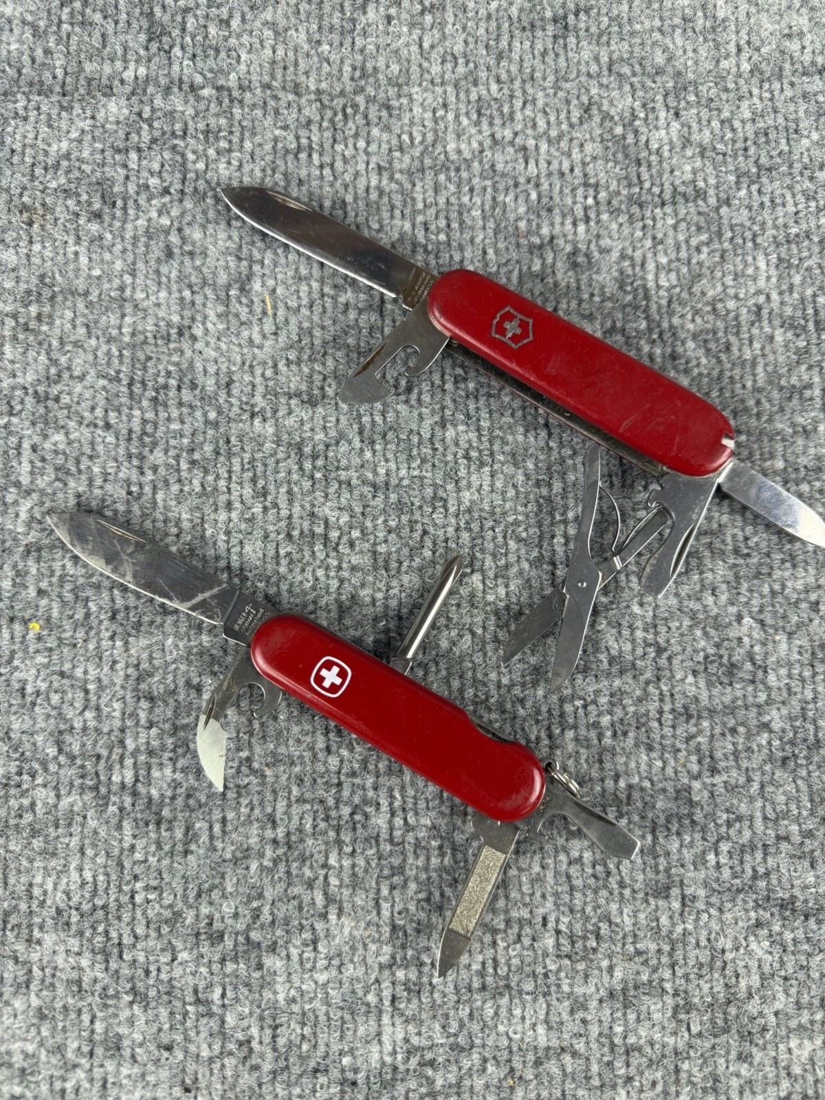 WENGER Delemont & SWISS ARMY Victornox Officer Knives Lot Of 2 Bundle WENGER Delemont & SWISS ARMY Victornox Officer Knives Lot Of 2 Bundle