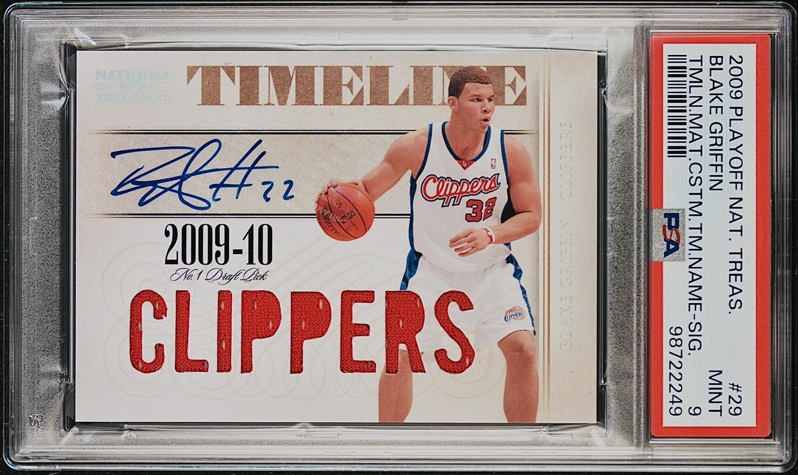 2009 National Treasures Timeline Blake Griffin RC Patch Auto/30-PSA 9🔥Clippers 2009 National Treasures Timeline Blake Griffin RC Patch Auto/30-PSA 9🔥Clippers