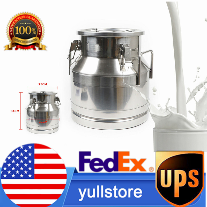 20L 5Gallon Stainless Steel Milk Can Wine Pail Bucket Tote Jug Rice Storage Seal