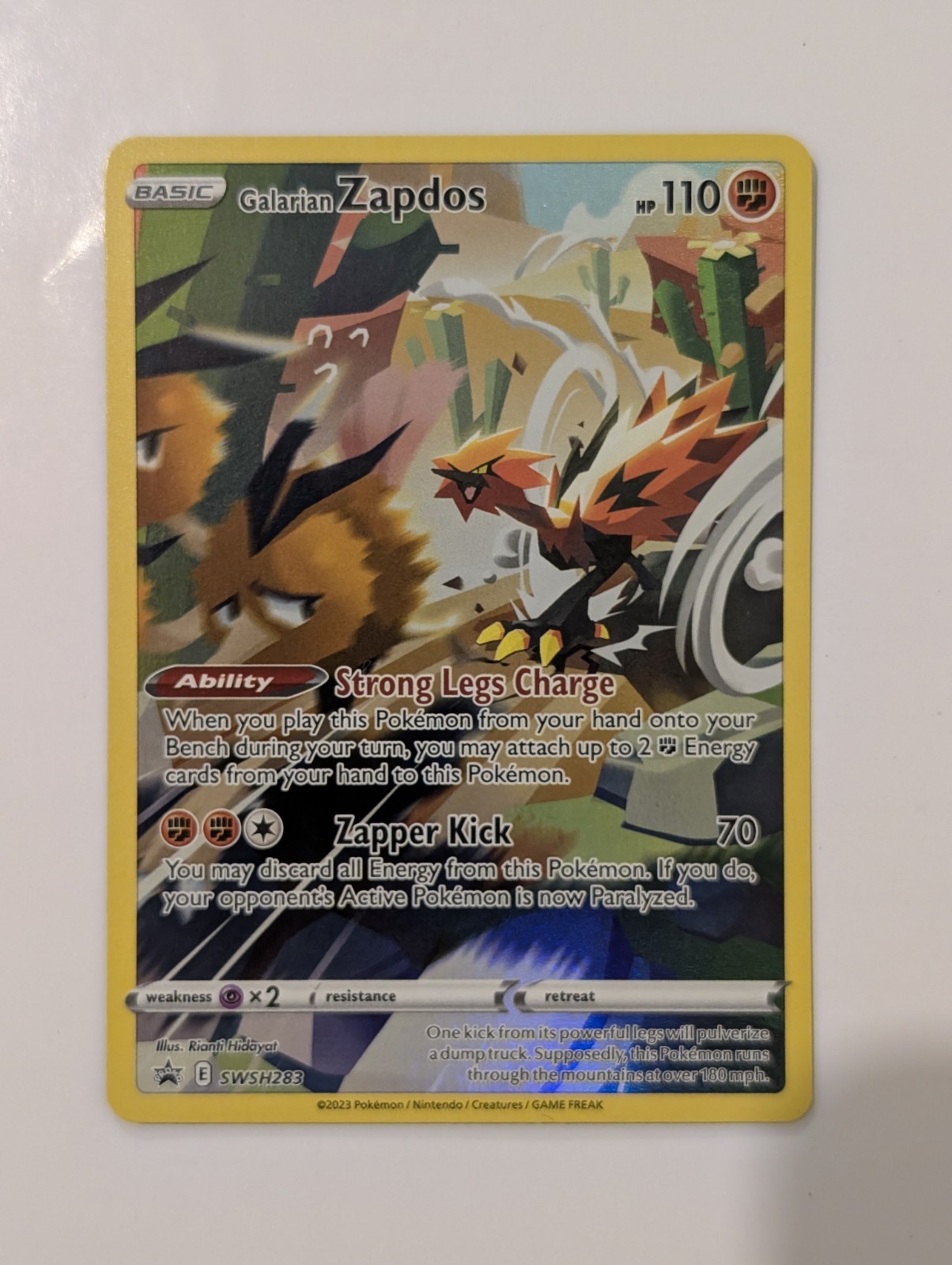 Pokémon TCG Galarian Zapdos SWSH283 Black Star Promo Card NM
