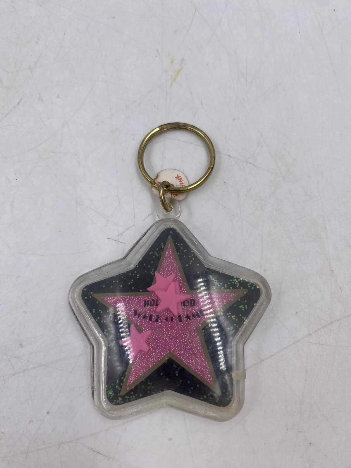 Vintage 1992 Acrylic Hollywood Walk of Fame Star Shaped Keyring