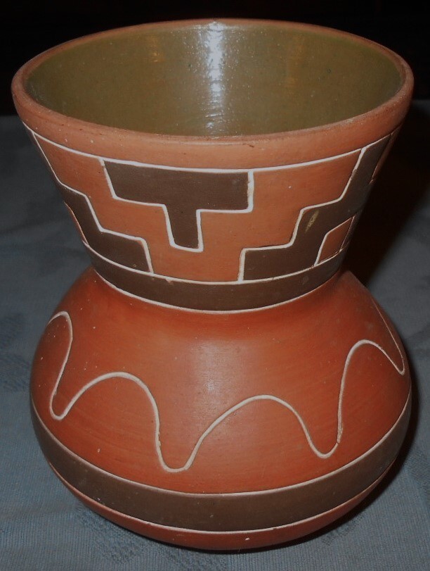 Nice Vintage Native Design 5 3/4" Pottery Vase Origin? Nice Vintage Native Design 5 3/4" Pottery Vase Origin?