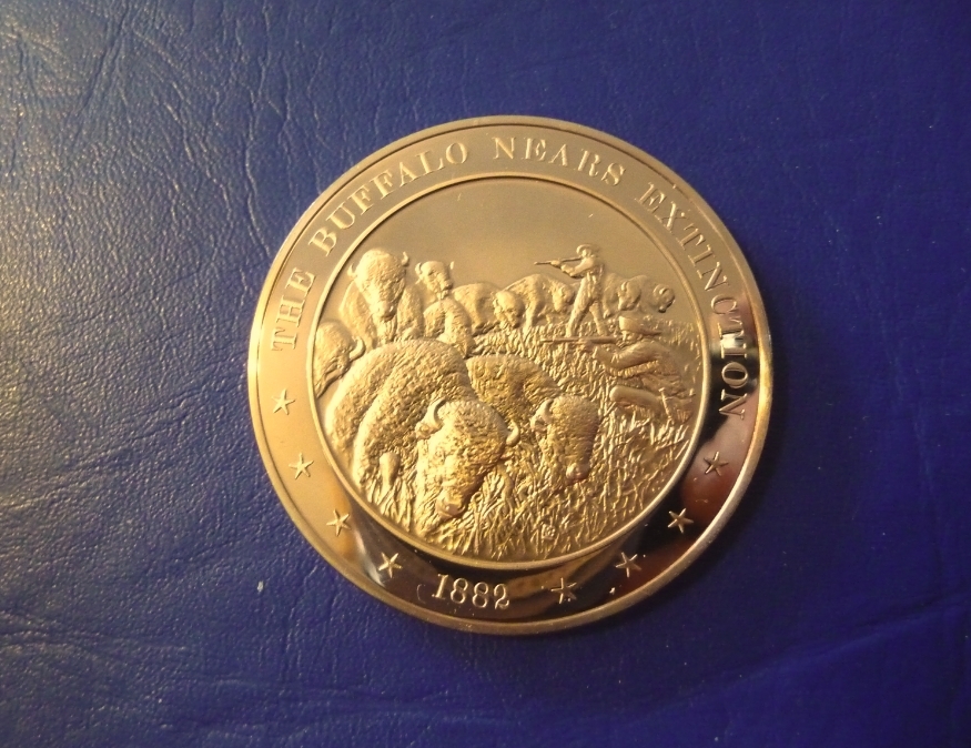 1882 Buffalo Near Extinction - Franklin Mint Solid Bronze Commemorative Medal 1882 Buffalo Near Extinction - Franklin Mint Solid Bronze Commemorative Medal