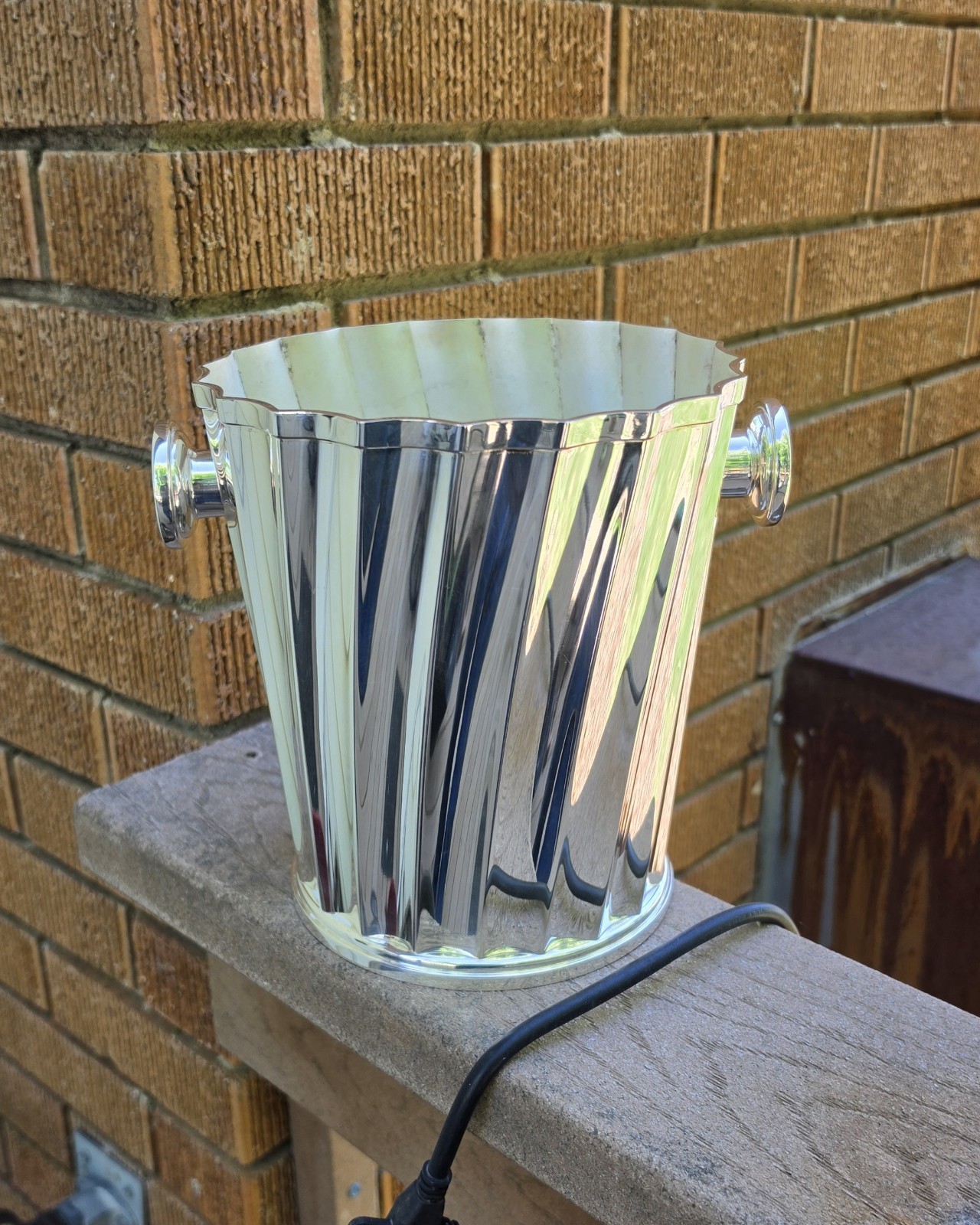 Vintage Saint St James Brazil Silver plate Champagne bucket Ice Modernist