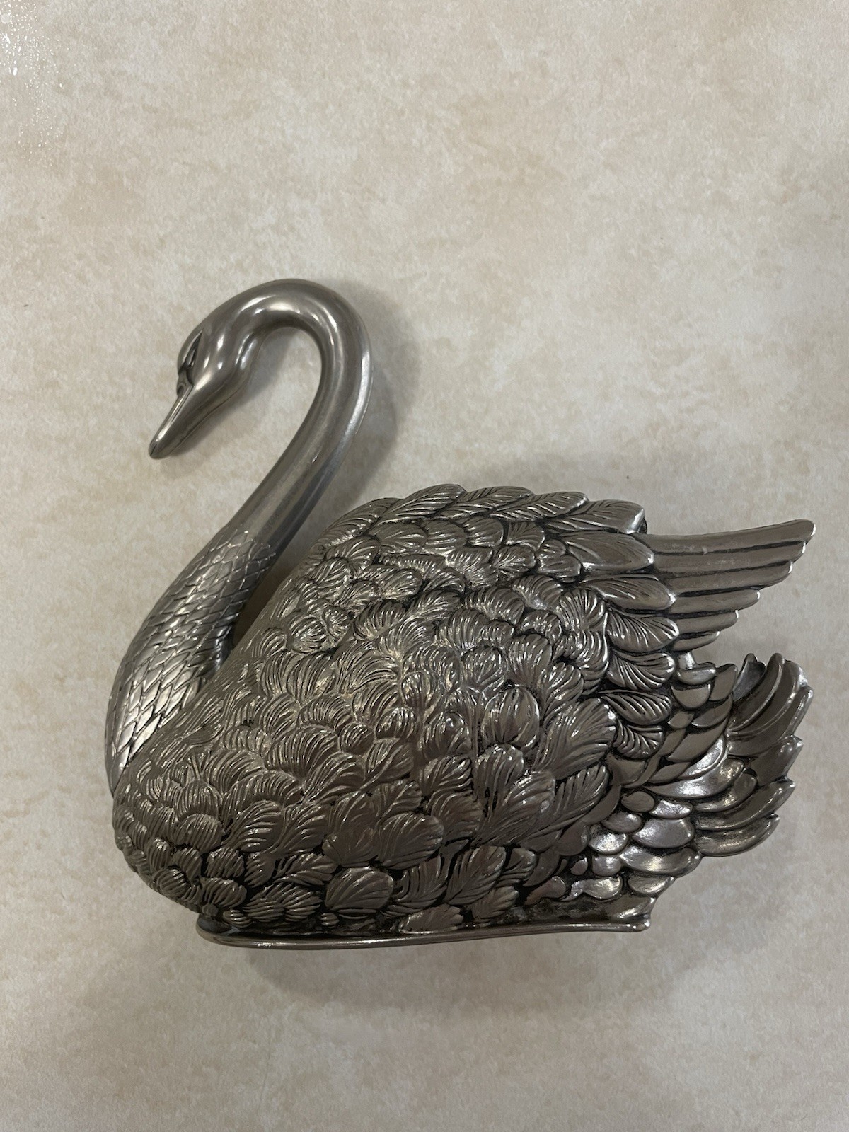 Vtg Godinger Silver Plated Bird Swan Letter/Napkin Holder Figurine Italy 1984 Vtg Godinger Silver Plated Bird Swan Letter/Napkin Holder Figurine Italy 1984