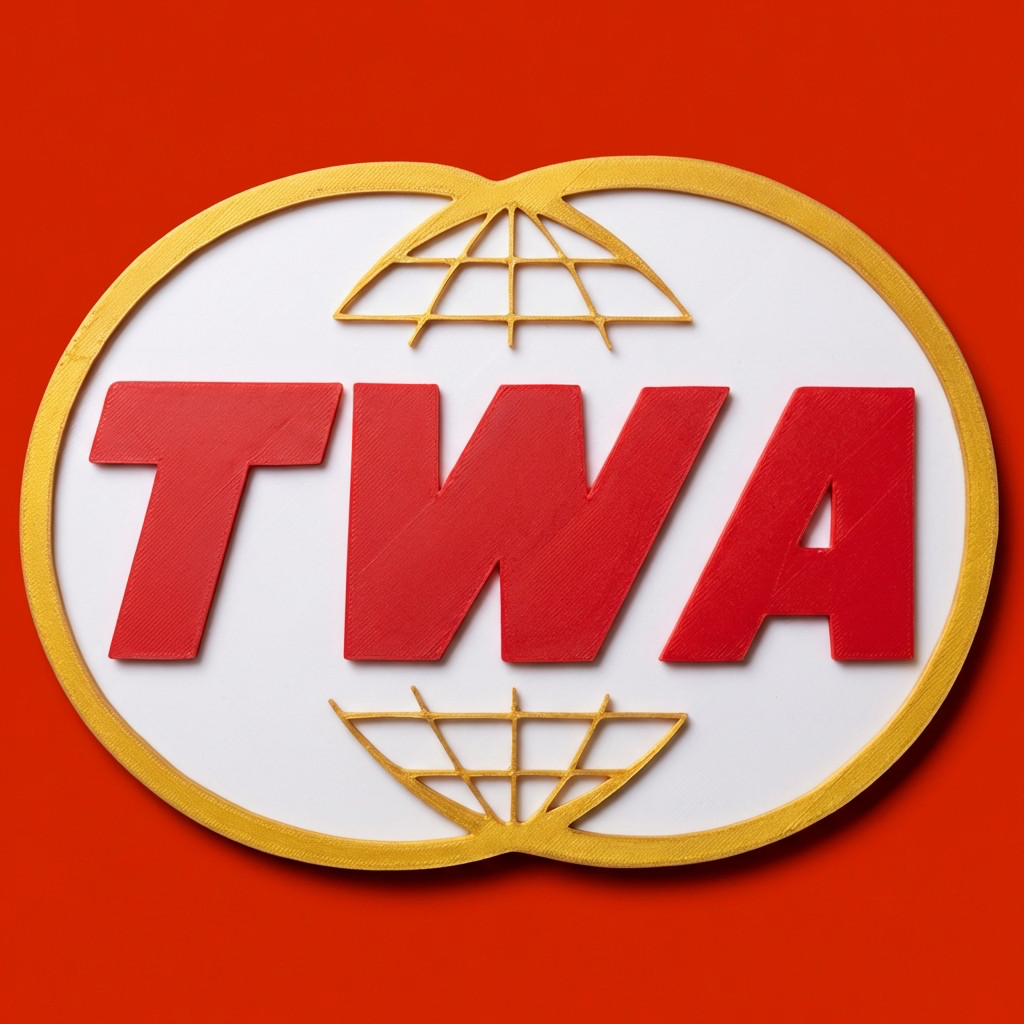 TWA Retro Logo 3D Wall Sign – Trans World Airlines Vintage Style Aviation Decor TWA Retro Logo 3D Wall Sign – Trans World Airlines Vintage Style Aviation Decor