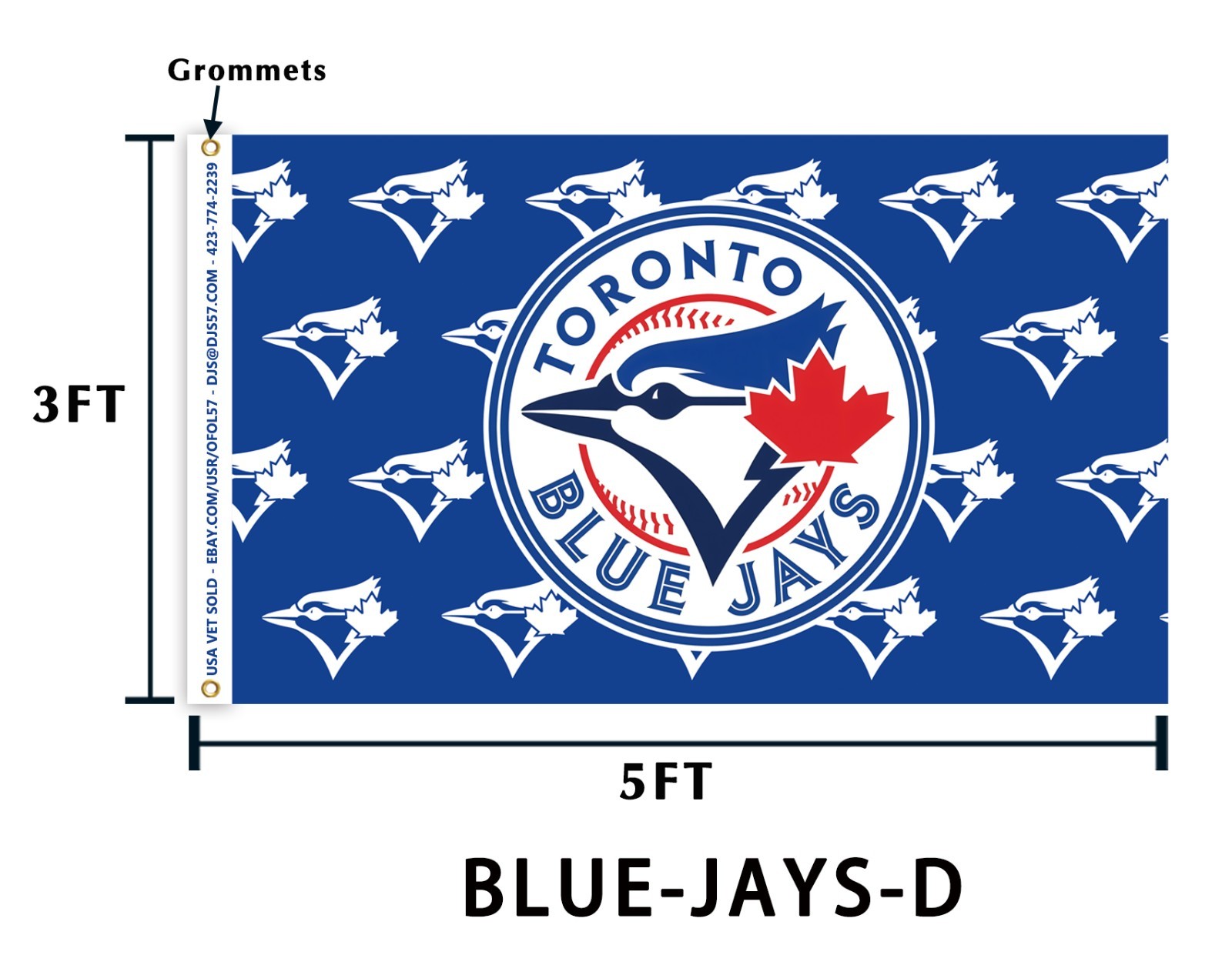 MLB BASEBALL D1 Toronto Blue Jays 2 Sided Color 3x5 Flag MLB BASEBALL D1 Toronto Blue Jays 2 Sided Color 3x5 Flag