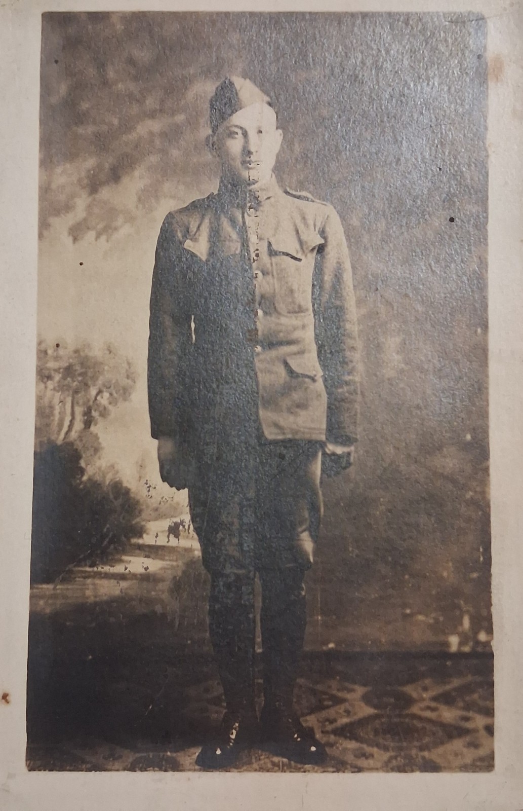 WWI 1918 US Army Soldier DOUGHBOY RPPC