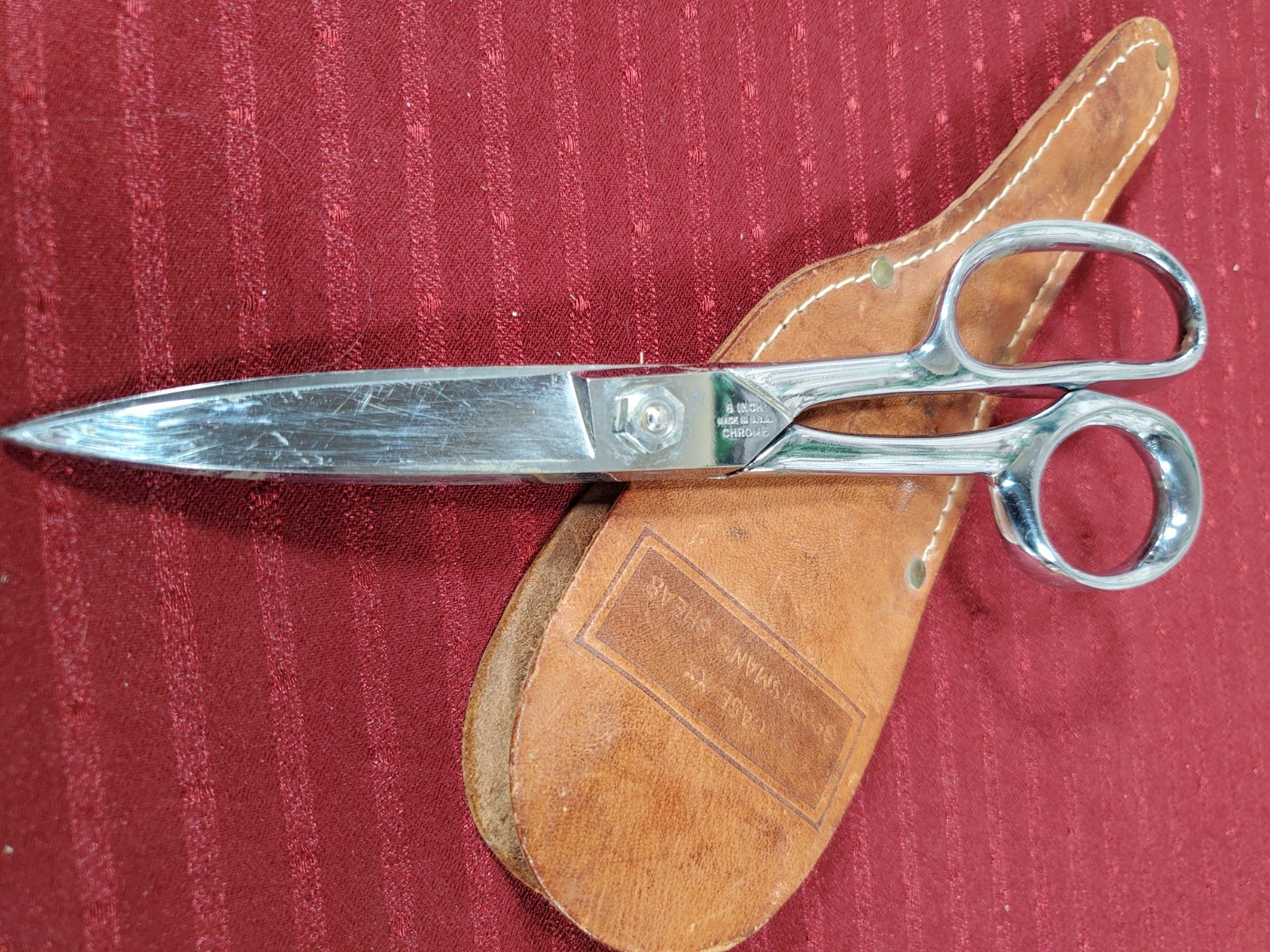 CASE 7 Vintage Original Sportsman’s Shears/Scissors Leather Sheath 8” USA