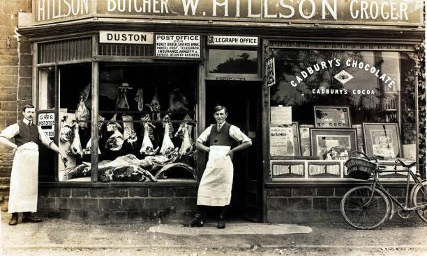 Northamptonshire Duston Post Office And Butchers Shop Old Photo Northamptonshire Duston Post Office And Butchers Shop Old Photo