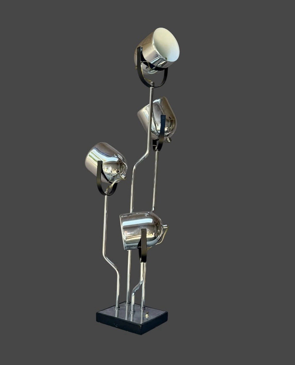 Goffredo Reggiani Clover Lamp Co Chrome 4 Light Table Lamp MCM Vintage Goffredo Reggiani Clover Lamp Co Chrome 4 Light Table Lamp MCM Vintage