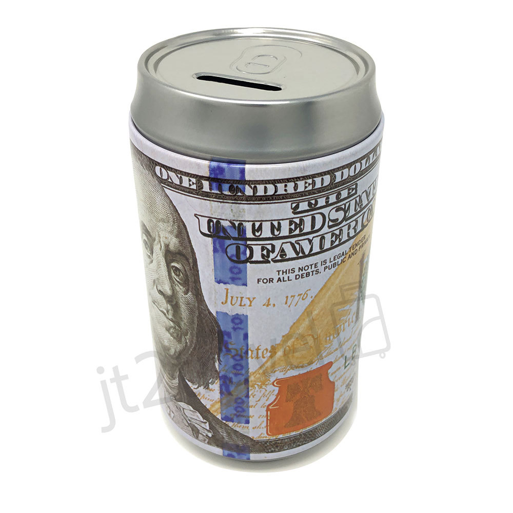 Tin Money Piggy Bank Can Savings 7.5" Franklin Coin Jar Saver Great For Kids Tin Money Piggy Bank Can Savings 7.5" Franklin Coin Jar Saver Great For Kids