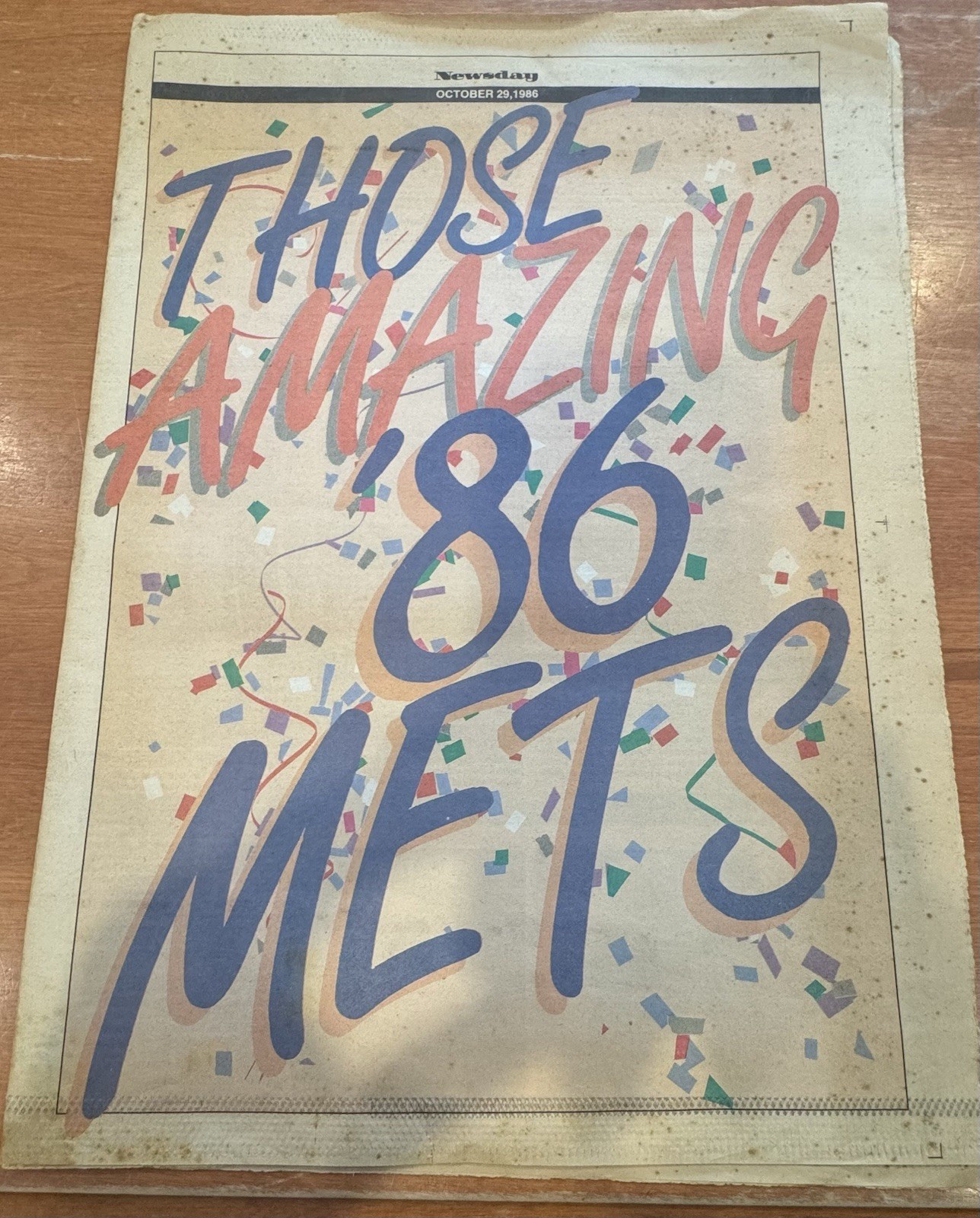 1986 NY Mets World Series Champions Newsday Insert “Those Amazing ’86 Mets” 1986 NY Mets World Series Champions Newsday Insert “Those Amazing ’86 Mets”